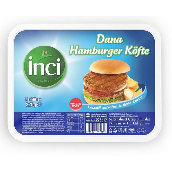 İnci Dana Hamburger Köfte 225 Gr
