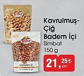 Simbat Kavrulmuş Çiğ Badem İçi 150 Gr