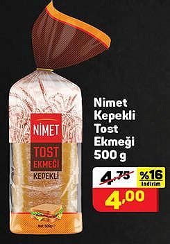 Nimet Kepekli Tost Ekmeği 500 Gr
